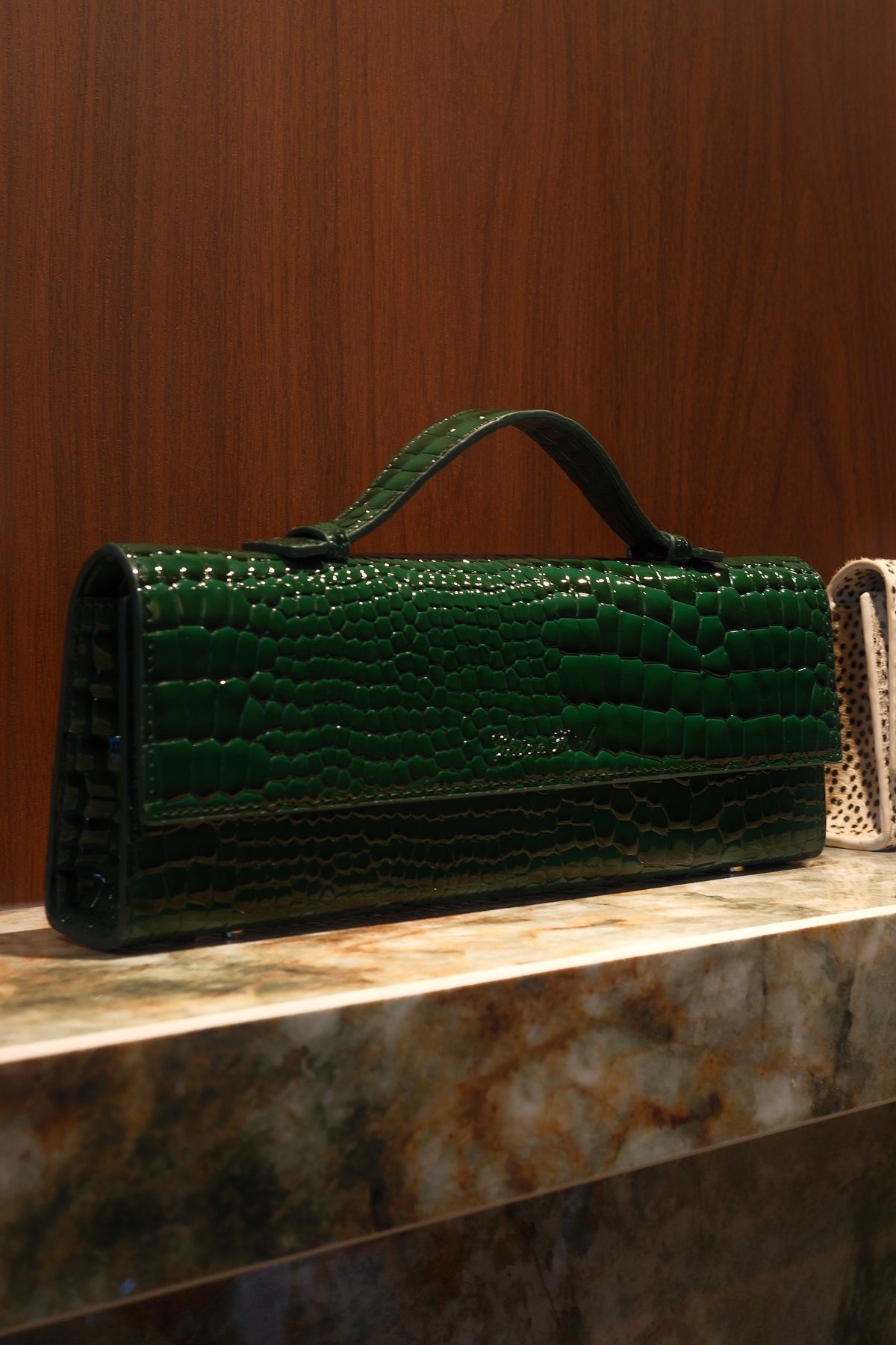 The Socialitá Bag – Green Croc