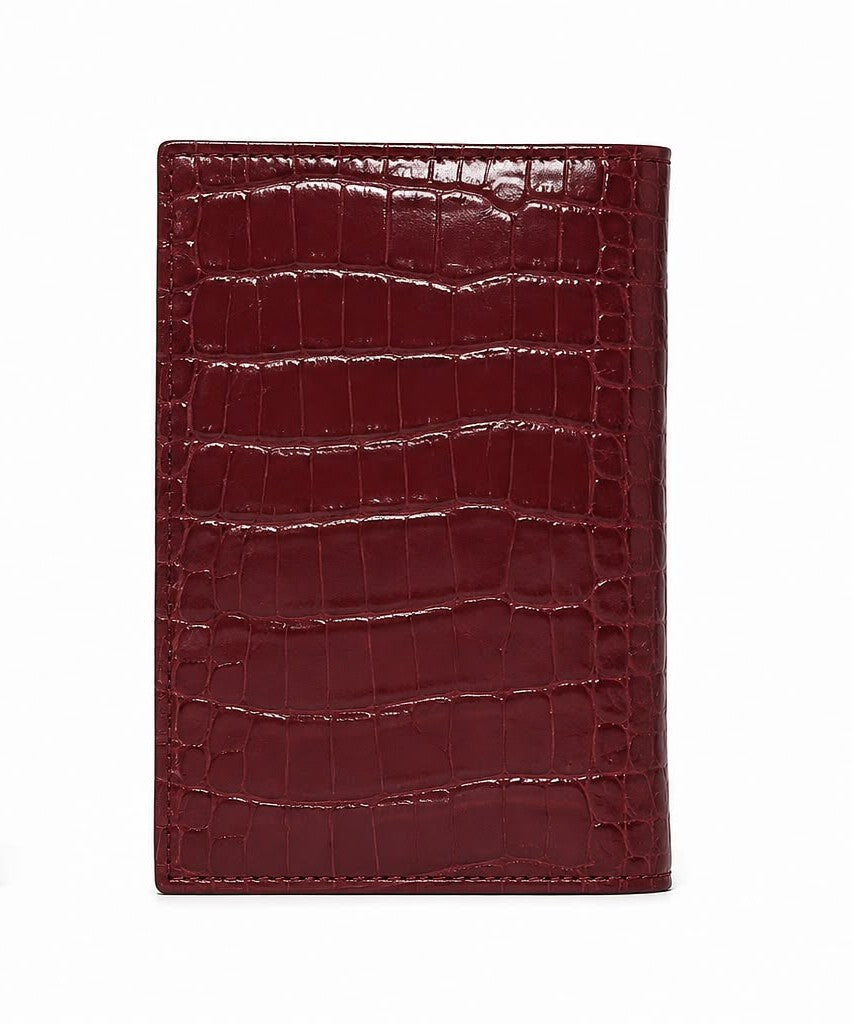 Passport Cover – Burgundy Croc
