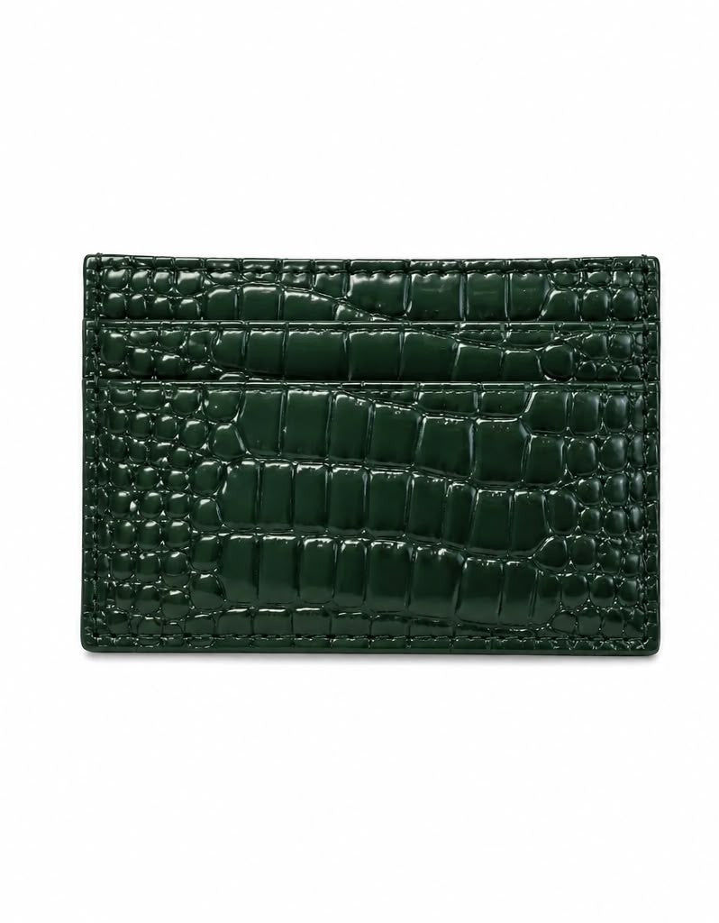 Socialità Card Holder – Green Croc