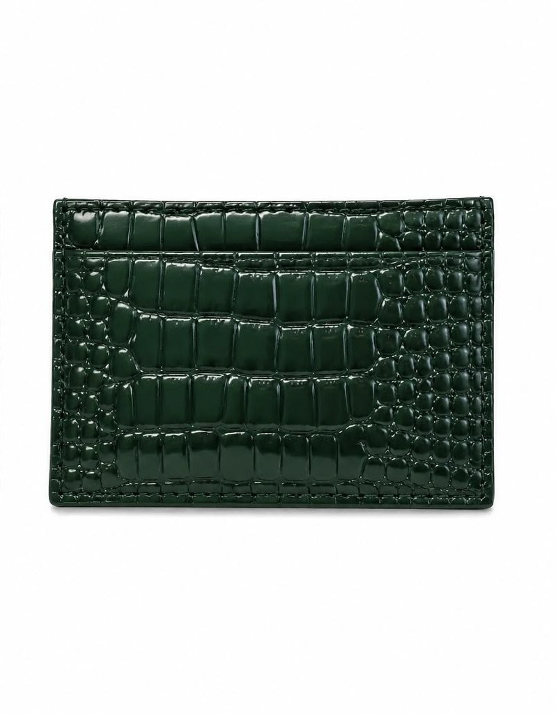 Socialità Card Holder – Green Croc